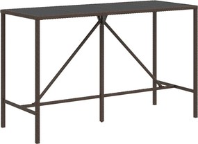 vidaXL barna polyrattan üveglapos bárasztal 180 x 70 x 110 cm
