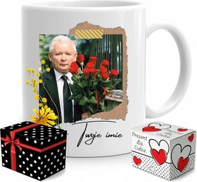 Pis Elnöki Bögre Jaroslaw Kaczynski Névre Szóló Doboz nyomtatott fényképpel