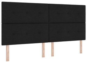Boxspring ágy matraccal fekete 200x200 cm szövet