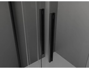 Mexen Velar Duo, nyitható tolóajtó 150x200 cm, 8mm átlátszó üveg, fekete matt, 871-150-000-02-70
