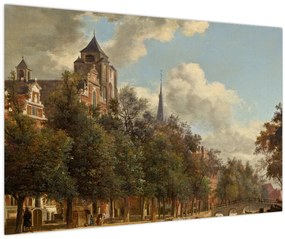 Kép - Jan van der Heyden, View Down a Dutch Canal, reprodukciók (90x60 cm)