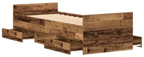 Ágykeret Mattress Nélkül Régi Fa 75x190 cm Mérnöki Fa