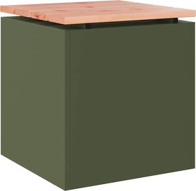 vidaXL Kerti pad Oliva zöld 40 x 40 x 43 cm Acél