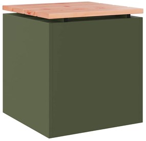 vidaXL Kerti pad Oliva zöld 40 x 40 x 43 cm Acél