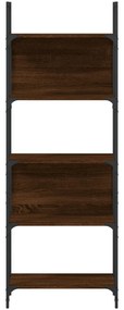 5-szintes barna tölgy szerelt fa könyvespolc 60,5x24x166,5 cm