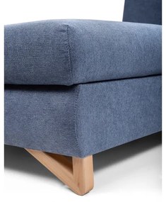 AVESTA ággyá nyitható kárpitozott L-alakú sarokkanapé tárolóval, balos, kék