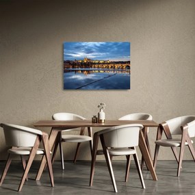 A prágai vár és a Károly-híd képe (üvegen) (70x50 cm)