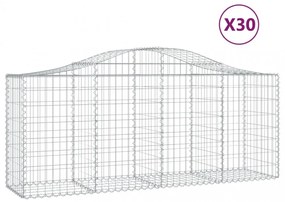 30 db íves horganyzott vas gabion kosár 200x50x80/100 cm