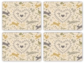 Woodland 4 db-os parafa tányéralátét készlet, 29 x 21 cm - Cooksmart ®