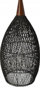 Rusztikus rattan függőlámpa 35 cm (fekete)