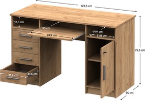 PC asztal, artisan tölgy, B9 NEW