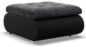 Tokio puff, fonott + műbőr, szürke - fekete