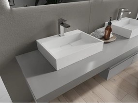 Mexen Ava konglomerát pult mosdó 1/O 50 x 38 cm, fehér - 23015001