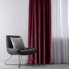 Borvörös bársony dimout (részleges sötétítő) függöny 140x245 cm Eyelets – Restilo