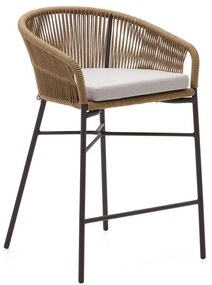 Bézs fém-párnázott kerti bárszék Yanet – Kave Home