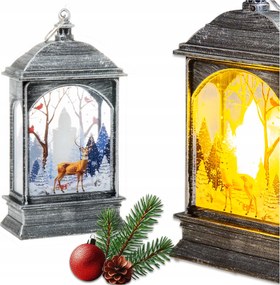 Adventi lampion Rorátumokhoz karácsonyi ezüst Gyerek Led elemekkel