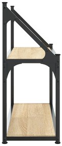 2 szintes sonoma tölgy színű szerelt fa fali polc 60x21x51 cm