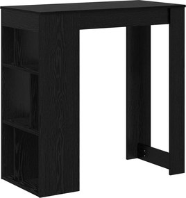 vidaXL Bárasztal polcokkal Fekete tölgy 102 x 50 x 103,5 cm Faanyag