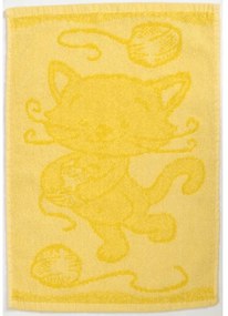 Gyerek törölköző BEBÉ cica sárga 30x50 cm