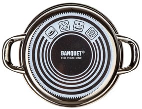 Banquet METALLIC Black 20 cm-es zománcozottserpenyő, 2 l, fedővel, 20 cm