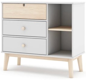 Fehér alacsony gyerek komód 90x40 cm Estefania – Marckeric