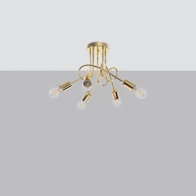 Sollux SL.1438 - Felületre szerelhető csillár LOOP 5xE27/15W/230V arany