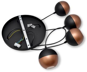 LED Csillár zsinóron MIDWAY 4xGU10/4,8W/230V fekete/réz