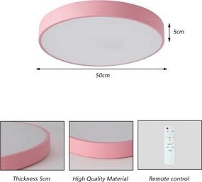 Brilagi - dimmelhető LED mennyezeti lámpa POOL LED/60W/230V 3000-6000K 50 cm rózsaszín+Távirányító