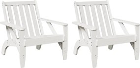 vidaXL Kerti adirondack székek 2 db fehér 75x77x77 cm tömör fa fenyőfa