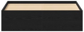 fekete tölgy színű szerelt fa ágykeret matrac nélkül 120x200 cm