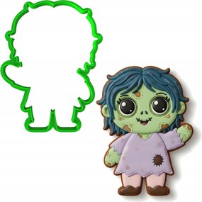 Mézeskalács lyukasztó Halloween Mrs. Zombie 10cm