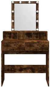füstös tölgy színű fésülködőasztal LED-del 80 x 41 x 144,5 cm