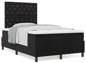 Boxspring ágy matraccal Fekete Kicsi dupla Bársonyos