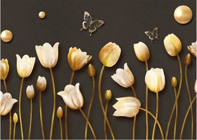 Kép - Tulipánok - absztrakt (üvegen) (70x50 cm)