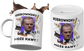Donald Tusk Bögre Ajándék persely szett fényképes nyomtatással
