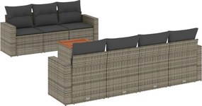 vidaXL 8 részes szürke polyrattan kerti ülőgarnitúra párnákkal