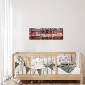 Kép - Buddhista templom (órával) (90x30 cm)