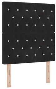 Fejtámla Kristály gombos Tűzött Fekete 80 cm Bársonyos, Fejtámla Kristály gombos Tűzött Fekete 160 cm Bársonyos