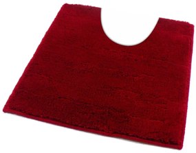 Fürdőszoba-szőnyeg UNI COLOR Piros - Piros / 60 x 60 cm WC kagyló elé, kivágással