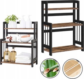 Fürdőszoba Polc Bambusz 3 Szintes Könyvespolc Rendszerező Állvány Fa Loft