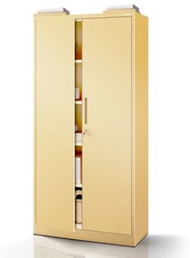 Zárható irodai szekrény JAN, 900 x 1850 x 400 mm, Fresh Style: bézs