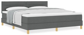 Box Spring Ágy Matrac Sötétszürke 180x200 cm Textil