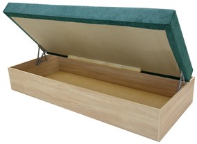 Egyszemélyes ágy (heverő) 85 cm Idona (smaragd) (ágyráccsal és matraccal) (tárolóhellyel). 1098589