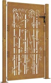 vidaXL Corten acél, bambusz mintás kerti kapu 100x125 cm