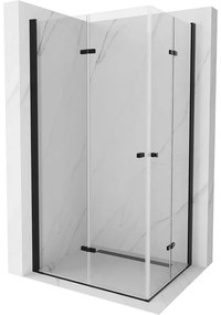 Mexen Lima Duo 90 x 80 cm-es összecsukható zuhanykabin, átlátszó, fekete - 856-090-080-70-00-02