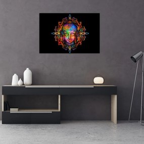 Kép - Buddha mellszobra neon színekben (90x60 cm)