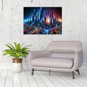 Üveg kép - A jövő városa (70x50 cm)
