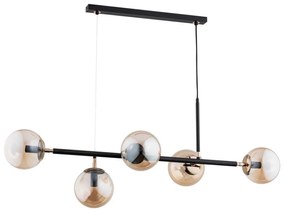 Csillár zsinóron DANSA 5xE14/10W/230V sárgaréz/fekete