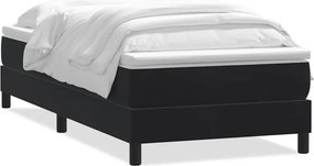 vidaXL fekete bársony rugós ágy matraccal 90x210 cm