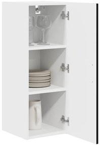 Fali konyhaszekrény polcokkal Fekete 30 x 31 x 80 cm Faanyag